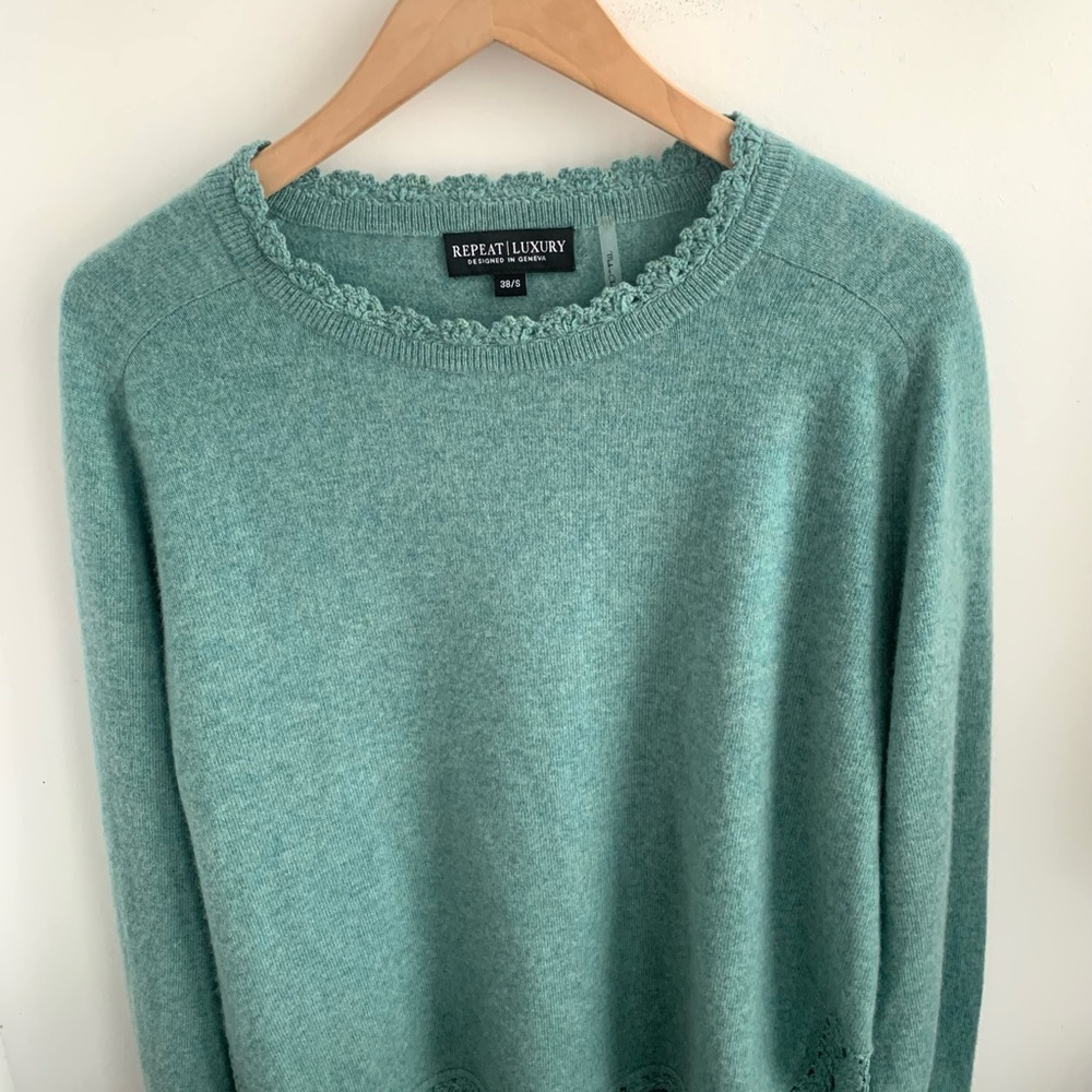 Repeat Luxury Teal Crew Neck Sweater